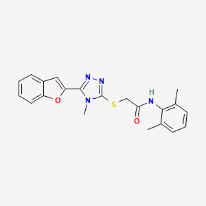 molecular formula C21H20N4O2S B11248300 2-{[5-(1-benzofuran-2-yl)-4-methyl-4H-1,2,4-triazol-3-yl]sulfanyl}-N-(2,6-dimethylphenyl)acetamide 