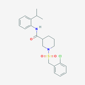 molecular formula C22H27ClN2O3S B11248613 1-[(2-chlorobenzyl)sulfonyl]-N-[2-(propan-2-yl)phenyl]piperidine-3-carboxamide 