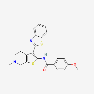 molecular formula C24H23N3O2S2 B11248652 N-[3-(1,3-Benzothiazol-2-YL)-6-methyl-4H,5H,6H,7H-thieno[2,3-C]pyridin-2-YL]-4-ethoxybenzamide 