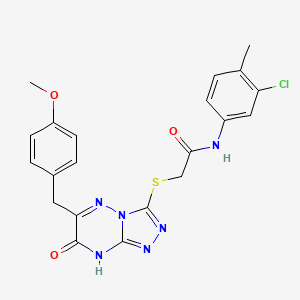molecular formula C21H19ClN6O3S B11248692 N-(3-chloro-4-methylphenyl)-2-{[7-hydroxy-6-(4-methoxybenzyl)[1,2,4]triazolo[4,3-b][1,2,4]triazin-3-yl]sulfanyl}acetamide 