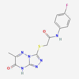 molecular formula C13H11FN6O2S B11248940 N-(4-fluorophenyl)-2-[(6-methyl-7-oxo-7,8-dihydro[1,2,4]triazolo[4,3-b][1,2,4]triazin-3-yl)sulfanyl]acetamide 