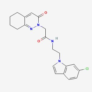 molecular formula C20H21ClN4O2 B11248995 N-[2-(6-chloro-1H-indol-1-yl)ethyl]-2-(3-oxo-5,6,7,8-tetrahydrocinnolin-2(3H)-yl)acetamide 