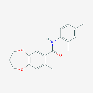 molecular formula C19H21NO3 B11249039 N-(2,4-dimethylphenyl)-8-methyl-3,4-dihydro-2H-1,5-benzodioxepine-7-carboxamide 