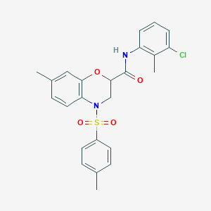 molecular formula C24H23ClN2O4S B11249088 N-(3-chloro-2-methylphenyl)-7-methyl-4-[(4-methylphenyl)sulfonyl]-3,4-dihydro-2H-1,4-benzoxazine-2-carboxamide 