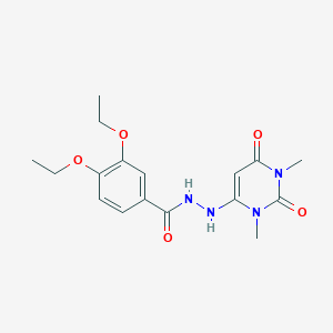 molecular formula C17H22N4O5 B11249136 N'-(1,3-dimethyl-2,6-dioxo-1,2,3,6-tetrahydropyrimidin-4-yl)-3,4-diethoxybenzohydrazide 