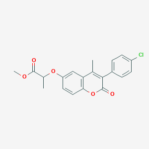 molecular formula C20H17ClO5 B11249369 methyl 2-{[3-(4-chlorophenyl)-4-methyl-2-oxo-2H-chromen-6-yl]oxy}propanoate 