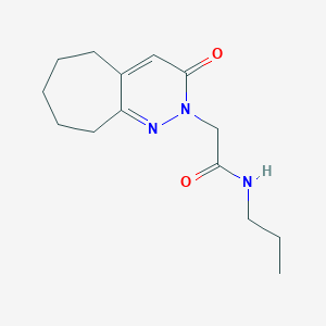 molecular formula C14H21N3O2 B11249400 2-{3-Oxo-2H,3H,5H,6H,7H,8H,9H-cyclohepta[C]pyridazin-2-YL}-N-propylacetamide 