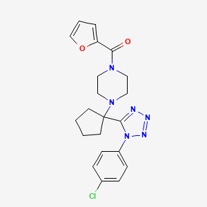 molecular formula C21H23ClN6O2 B11249466 (4-{1-[1-(4-chlorophenyl)-1H-tetrazol-5-yl]cyclopentyl}piperazin-1-yl)(furan-2-yl)methanone 