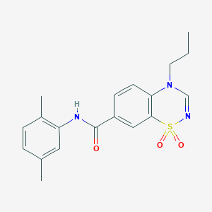 molecular formula C19H21N3O3S B11249559 N-(2,5-dimethylphenyl)-4-propyl-4H-1,2,4-benzothiadiazine-7-carboxamide 1,1-dioxide 