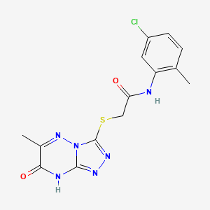 molecular formula C14H13ClN6O2S B11249614 N-(5-chloro-2-methylphenyl)-2-[(7-hydroxy-6-methyl[1,2,4]triazolo[4,3-b][1,2,4]triazin-3-yl)sulfanyl]acetamide 