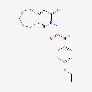 molecular formula C19H23N3O3 B11249646 N-(4-ethoxyphenyl)-2-(3-oxo-3,5,6,7,8,9-hexahydro-2H-cyclohepta[c]pyridazin-2-yl)acetamide 