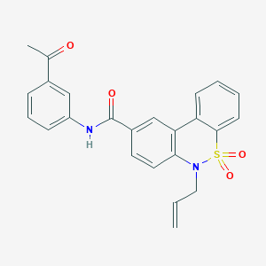 molecular formula C24H20N2O4S B11249852 N-(3-acetylphenyl)-6-allyl-6H-dibenzo[c,e][1,2]thiazine-9-carboxamide 5,5-dioxide 