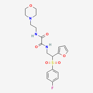 molecular formula C20H24FN3O6S B11249868 N1-(2-((4-fluorophenyl)sulfonyl)-2-(furan-2-yl)ethyl)-N2-(2-morpholinoethyl)oxalamide 