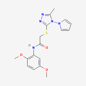 molecular formula C17H19N5O3S B11249898 N-(2,5-dimethoxyphenyl)-2-{[5-methyl-4-(1H-pyrrol-1-yl)-4H-1,2,4-triazol-3-yl]sulfanyl}acetamide 