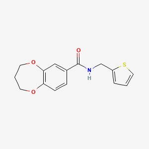 molecular formula C15H15NO3S B11249910 N-(thiophen-2-ylmethyl)-3,4-dihydro-2H-1,5-benzodioxepine-7-carboxamide 