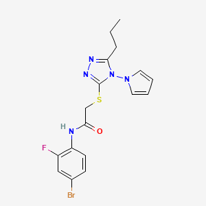 molecular formula C17H17BrFN5OS B11250225 N-(4-bromo-2-fluorophenyl)-2-{[5-propyl-4-(1H-pyrrol-1-yl)-4H-1,2,4-triazol-3-yl]sulfanyl}acetamide 