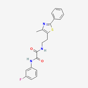 molecular formula C20H18FN3O2S B11250293 N1-(3-fluorophenyl)-N2-(2-(4-methyl-2-phenylthiazol-5-yl)ethyl)oxalamide 
