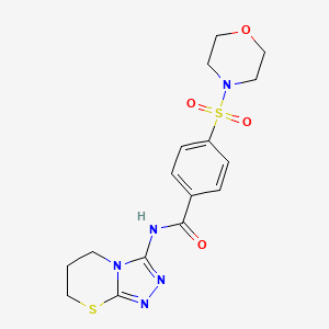 molecular formula C16H19N5O4S2 B11250365 N-(6,7-dihydro-5H-[1,2,4]triazolo[3,4-b][1,3]thiazin-3-yl)-4-(morpholinosulfonyl)benzamide 