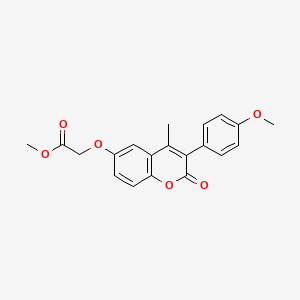 molecular formula C20H18O6 B11250381 methyl {[3-(4-methoxyphenyl)-4-methyl-2-oxo-2H-chromen-6-yl]oxy}acetate 