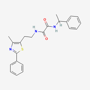 molecular formula C22H23N3O2S B11250411 N-[2-(4-methyl-2-phenyl-1,3-thiazol-5-yl)ethyl]-N'-(1-phenylethyl)ethanediamide 