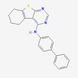 molecular formula C22H19N3S B11250427 N-biphenyl-4-yl-5,6,7,8-tetrahydro[1]benzothieno[2,3-d]pyrimidin-4-amine 