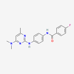 molecular formula C20H20FN5O B11250514 N-(4-{[4-(dimethylamino)-6-methylpyrimidin-2-yl]amino}phenyl)-4-fluorobenzamide 