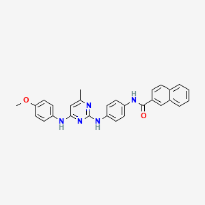 molecular formula C29H25N5O2 B11250541 N-(4-((4-((4-methoxyphenyl)amino)-6-methylpyrimidin-2-yl)amino)phenyl)-2-naphthamide 