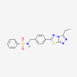 molecular formula C18H17N5O2S2 B11250701 N-[4-(3-ethyl[1,2,4]triazolo[3,4-b][1,3,4]thiadiazol-6-yl)benzyl]benzenesulfonamide 