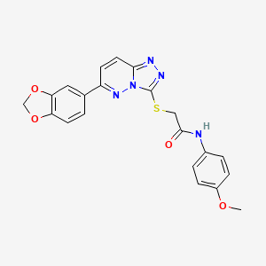 molecular formula C21H17N5O4S B11250714 2-((6-(benzo[d][1,3]dioxol-5-yl)-[1,2,4]triazolo[4,3-b]pyridazin-3-yl)thio)-N-(4-methoxyphenyl)acetamide 