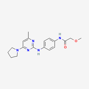 molecular formula C18H23N5O2 B11250793 2-Methoxy-N-(4-{[4-methyl-6-(pyrrolidin-1-YL)pyrimidin-2-YL]amino}phenyl)acetamide 