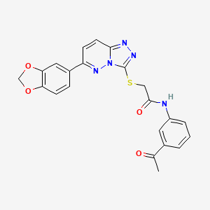 molecular formula C22H17N5O4S B11250940 N-(3-Acetylphenyl)-2-{[6-(2H-1,3-benzodioxol-5-YL)-[1,2,4]triazolo[4,3-B]pyridazin-3-YL]sulfanyl}acetamide 