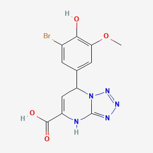 molecular formula C12H10BrN5O4 B11251012 7-(3-Bromo-4-hydroxy-5-methoxyphenyl)-4,7-dihydrotetrazolo[1,5-a]pyrimidine-5-carboxylic acid 