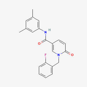 molecular formula C21H19FN2O2 B11251017 N-(3,5-dimethylphenyl)-1-(2-fluorobenzyl)-6-oxo-1,6-dihydropyridine-3-carboxamide 