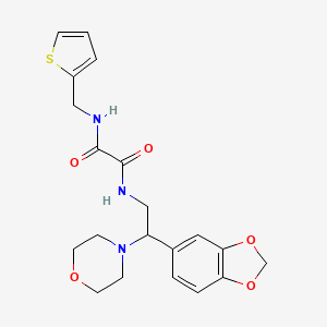 molecular formula C20H23N3O5S B11251174 N1-(2-(benzo[d][1,3]dioxol-5-yl)-2-morpholinoethyl)-N2-(thiophen-2-ylmethyl)oxalamide 