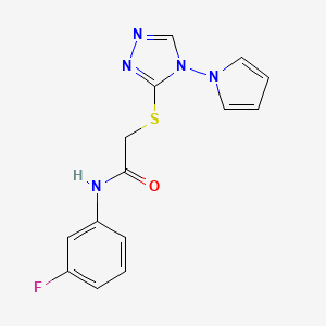 molecular formula C14H12FN5OS B11252063 N-(3-fluorophenyl)-2-{[4-(1H-pyrrol-1-yl)-4H-1,2,4-triazol-3-yl]sulfanyl}acetamide 
