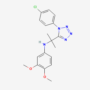 molecular formula C18H20ClN5O2 B11252145 N-{2-[1-(4-chlorophenyl)-1H-tetrazol-5-yl]propan-2-yl}-3,4-dimethoxyaniline 