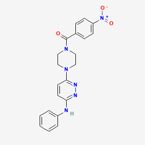 molecular formula C21H20N6O3 B11252165 6-[4-(4-nitrobenzoyl)piperazin-1-yl]-N-phenylpyridazin-3-amine 