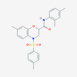 molecular formula C25H26N2O4S B11252308 N-(2,4-dimethylphenyl)-7-methyl-4-[(4-methylphenyl)sulfonyl]-3,4-dihydro-2H-1,4-benzoxazine-2-carboxamide 