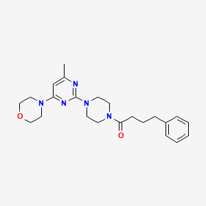 molecular formula C23H31N5O2 B11252345 1-(4-(4-Methyl-6-morpholinopyrimidin-2-yl)piperazin-1-yl)-4-phenylbutan-1-one 