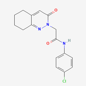 molecular formula C16H16ClN3O2 B11252673 N-(4-chlorophenyl)-2-(3-oxo-5,6,7,8-tetrahydrocinnolin-2(3H)-yl)acetamide 