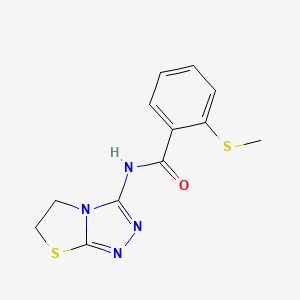 molecular formula C12H12N4OS2 B11252939 N-(5,6-dihydrothiazolo[2,3-c][1,2,4]triazol-3-yl)-2-(methylthio)benzamide 