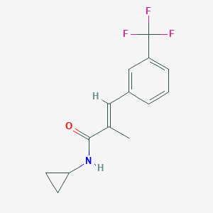 molecular formula C14H14F3NO B011253 N-Cyclopropyl-alpha-methyl-m-trifluoromethylcinnamamide CAS No. 100908-63-2
