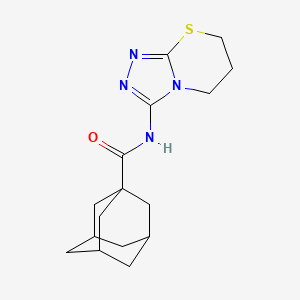 molecular formula C16H22N4OS B11253249 N-{5H,6H,7H-[1,2,4]Triazolo[3,4-B][1,3]thiazin-3-YL}adamantane-1-carboxamide 