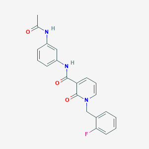 molecular formula C21H18FN3O3 B11253286 N-(3-acetamidophenyl)-1-(2-fluorobenzyl)-2-oxo-1,2-dihydropyridine-3-carboxamide 