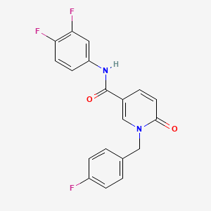 molecular formula C19H13F3N2O2 B11253413 N-(3,4-difluorophenyl)-1-(4-fluorobenzyl)-6-oxo-1,6-dihydropyridine-3-carboxamide 