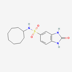 molecular formula C15H21N3O3S B11253549 N-cyclooctyl-2-oxo-2,3-dihydro-1H-benzimidazole-5-sulfonamide 