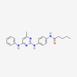 molecular formula C22H25N5O B11253551 N-(4-{[4-Methyl-6-(phenylamino)pyrimidin-2-YL]amino}phenyl)pentanamide 