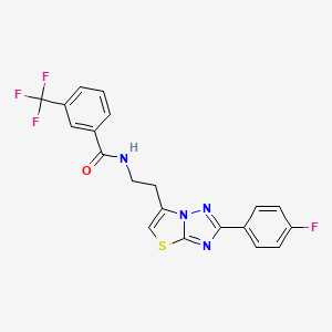 molecular formula C20H14F4N4OS B11253595 N-(2-(2-(4-fluorophenyl)thiazolo[3,2-b][1,2,4]triazol-6-yl)ethyl)-3-(trifluoromethyl)benzamide 