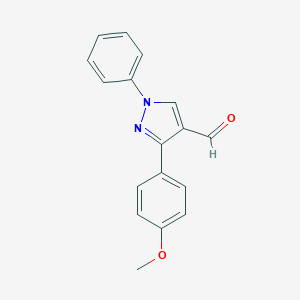 molecular formula C17H14N2O2 B112537 3-(4-methoxyphenyl)-1-phenyl-1H-pyrazole-4-carbaldehyde CAS No. 36640-42-3
