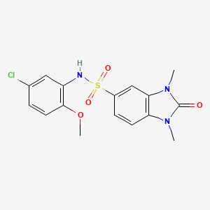 molecular formula C16H16ClN3O4S B11253769 N-(5-chloro-2-methoxyphenyl)-1,3-dimethyl-2-oxo-2,3-dihydro-1H-benzimidazole-5-sulfonamide 